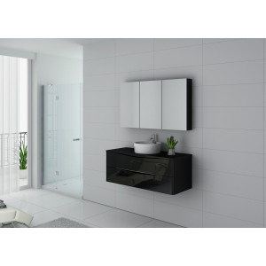 Meuble salle de bain vasque simple Terranova 1200 Noir