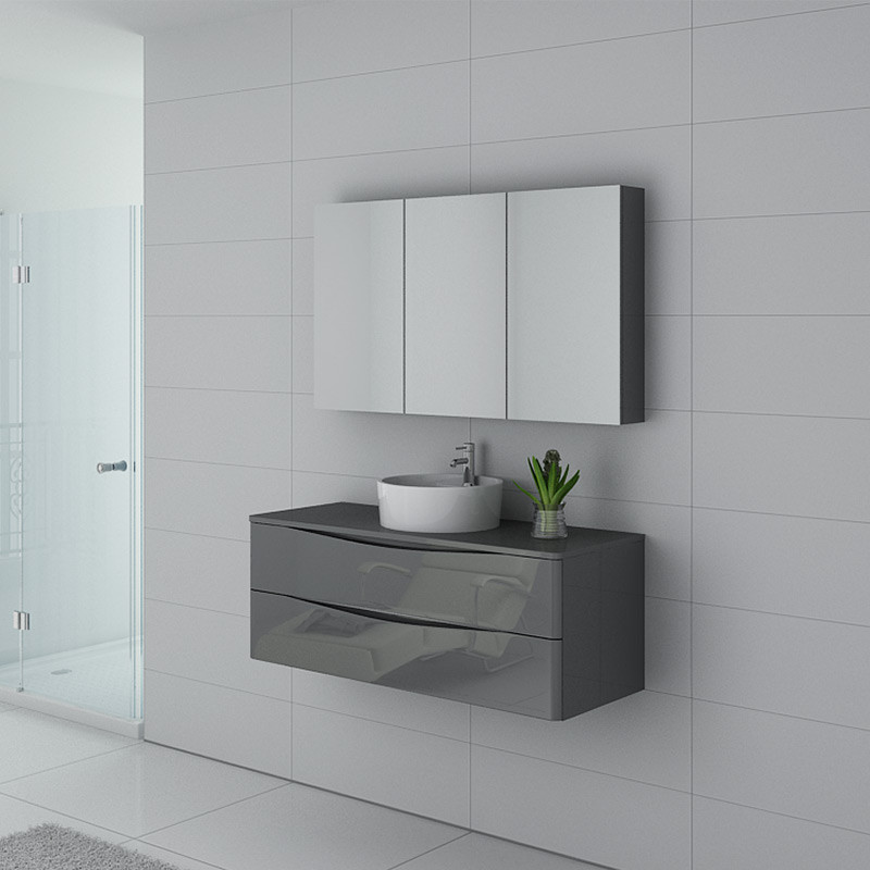 Meuble salle de bain simple vasque Terranova 1200 Gris taupe