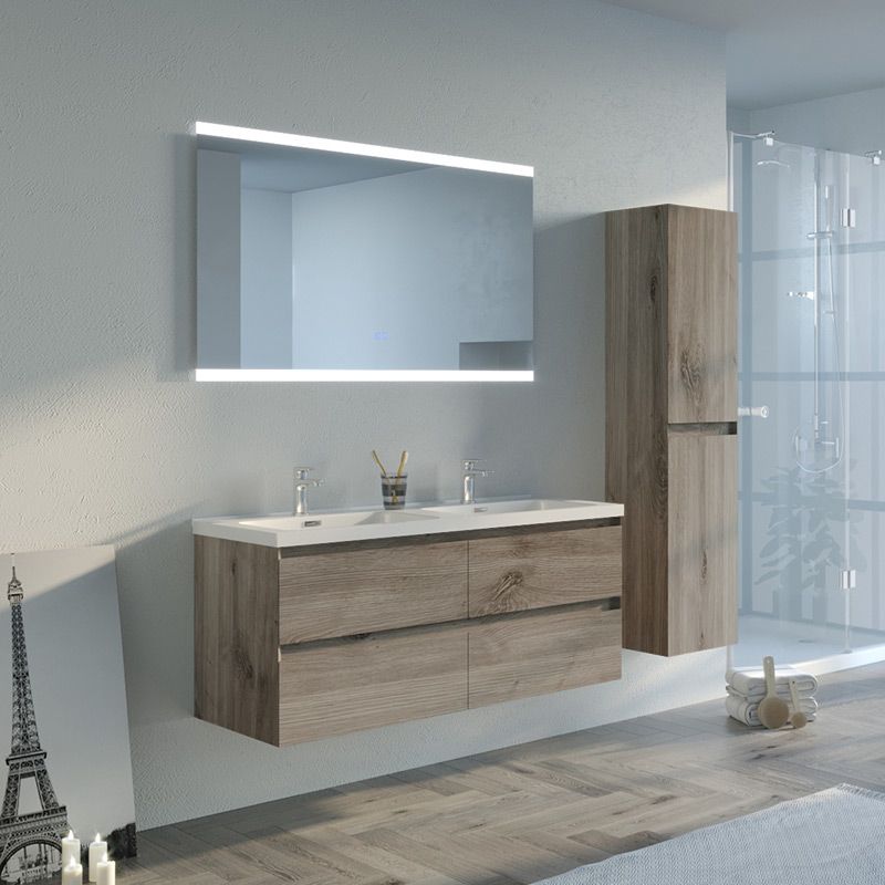 Meuble salle de bain Scorzo 1200 Chêne gris