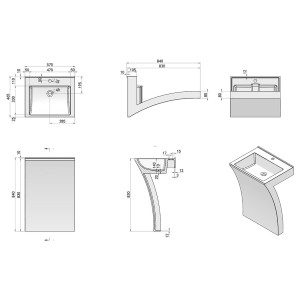 Vasque Totem design en solid surface Réf : SDPW11
