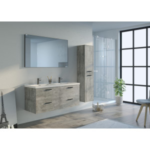 Meuble 2 vasques salle de bain Lanzara 1200 Béton