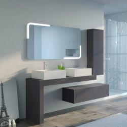 Meubles salle de bain Melizzano 1400 Gris Anthracite