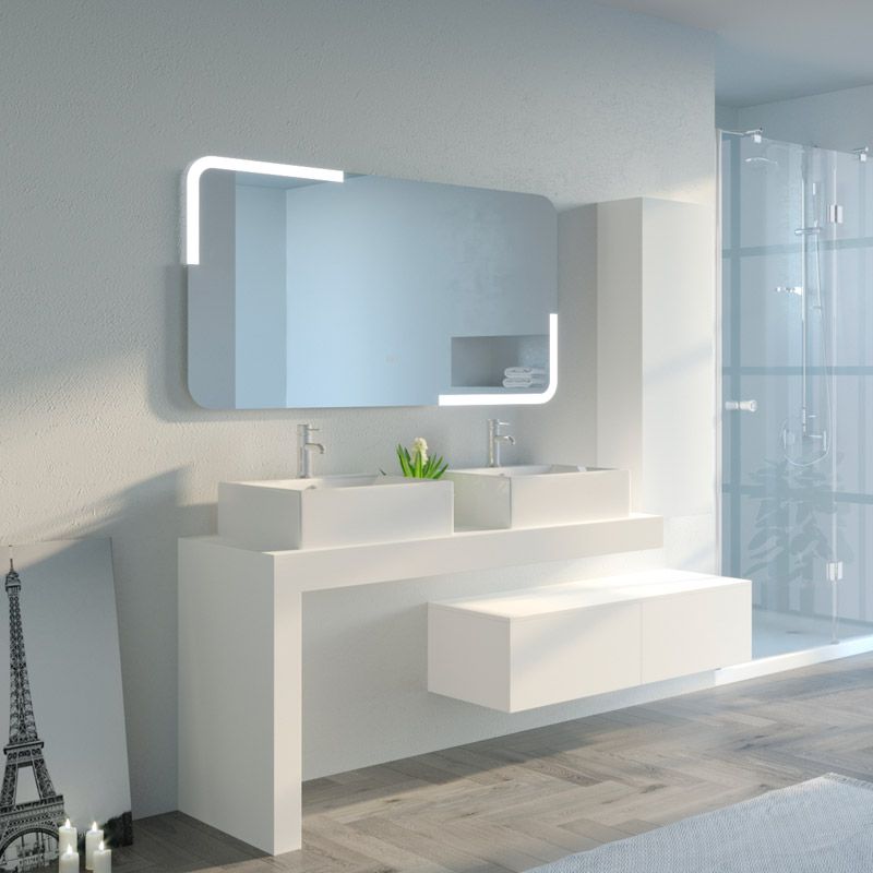 Meubles salle de bain Melizzano 1400 Blanc