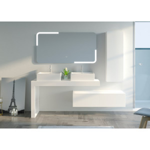 Meubles salle de bain Melizzano 1400 Blanc