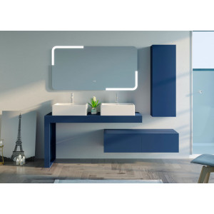 Meubles salle de bain MELIZZANO 1400 Bleu Saphir