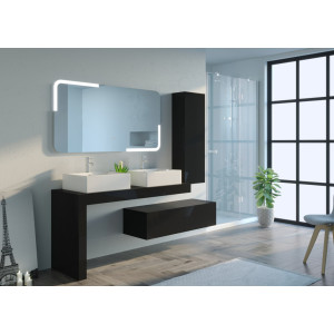 Meubles salle de bain MELIZZANO 1400 Noir Meubles salle de bain MELIZZANO 1400 Noir
