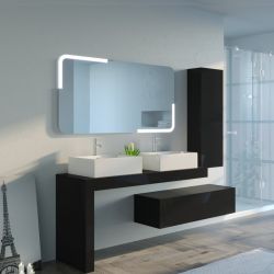 Dimensions Meubles salle de bain MELIZZANO 1400 Noir