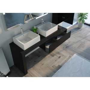 Meubles salle de bain MELIZZANO 1400 Noir Meubles salle de bain MELIZZANO 1400 Noir