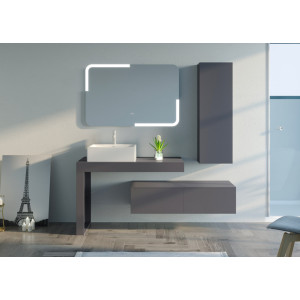 Meubles salle de bain MELIZZANO 1100 Gris Anthracite