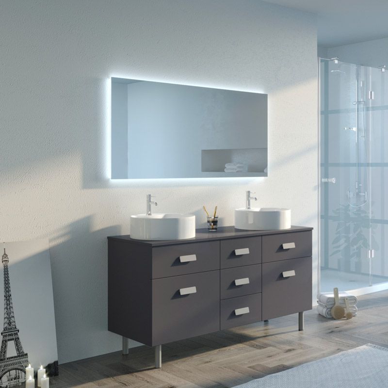 Meubles salle de bain LORENZO Gris Anthracite