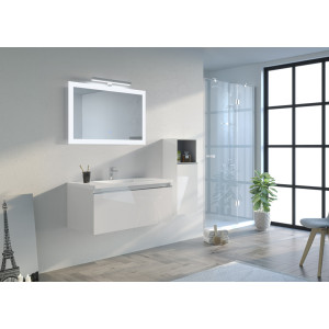 Meuble de salle de bain et miroir avec interrupteur tactile Tivoli 1000 Blanc