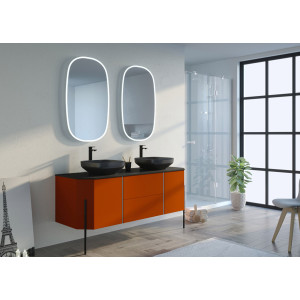 Meuble double vasques salle de bain STARZA OS Orange Sierra 