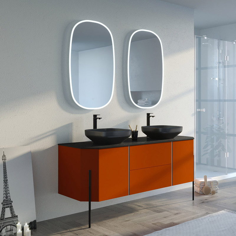 Meubles double vasque salle de bain STARZA OS Orange Sierra 
