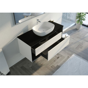Meubles simple vasque SORIANO Blanc