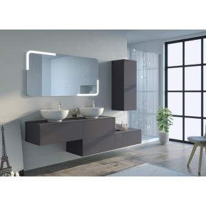 Meuble double vasque salle de bain DOLCE VITA GA Gris Anthracite
