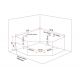 Schéma implantation Baignoire balneo d'angle Duo 31 jets