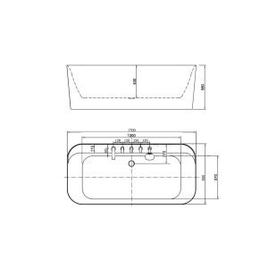 Plan Dimensions Baignoire îlot Gerone