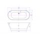 Plan Dimensions Baignoire îlot Lugano Black