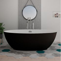 Plan dimensions Baignoire îlot Valentia Black