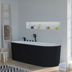 Meuble de salle de bain avec vasque 60 cm, ensemble de salle de bain noir  Brianza