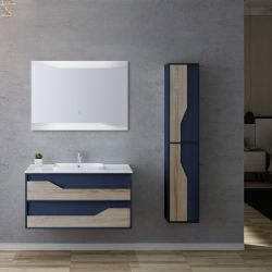 Meuble bois et bleu URBINO 1000 Scandinave et Bleu Saphir