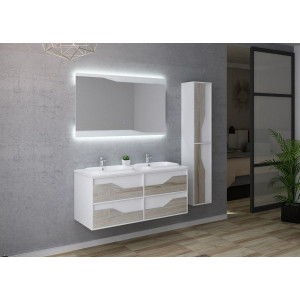 Meuble double vasque URBINO 1200 Scandinave et Blanc