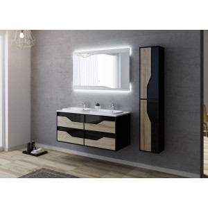 Meuble salle de bain URBINO 1200 Scandinave et Noir