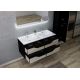 tiroirs ouverts Meuble double vasque moderne URBINO 1200