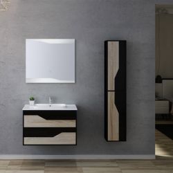 Meuble salle de bain URBINO 800 Scandinave et Noir