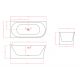 Plan dimensions Baignoire îlot G-Sicilia Black