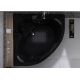 Baignoire d'angle Love you Black vue intérieure avec fond antidérapant