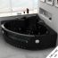 Baignoire Balnéo d'angle Maeva Black whirlpool 39 jets