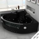 Baignoire Balnéo d'angle Maeva Black whirlpool 39 jets