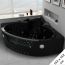 Baignoire balnéo d'angle noire Manhattan Black whirlpool 38 jets