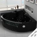 Baignoire balnéo d'angle noire Manhattan Black whirlpool 38 jets