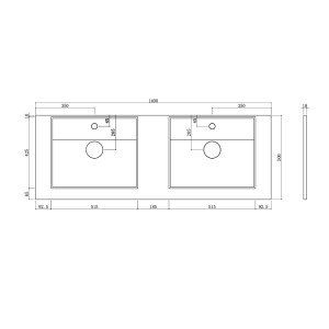 Plan Meubles salle de bain MELIZZANO 1400 Gris Anthracite