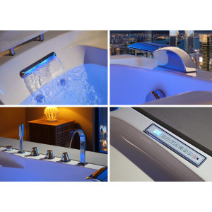 Baignoire massante avec robinet col de cygne et douchette