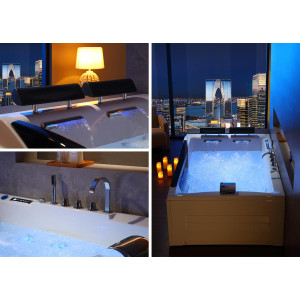 Baignoire balnéo avec panneau de contrôle tactile  et port USB