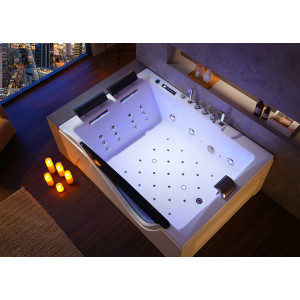 Baignoire balnéo rectangulaire D-Cayenne 48 jets