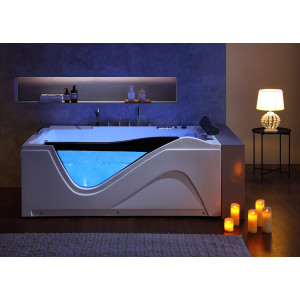 Baignoire Balnéo rectangulaire G-Cayenne 48 jets avec hublot