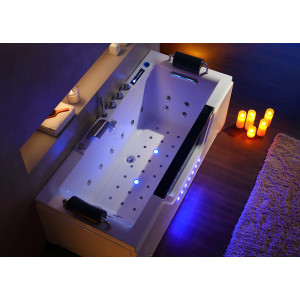 Baignoire Balnéo rectangulaire Océanie 40 jets + massage des cervicales