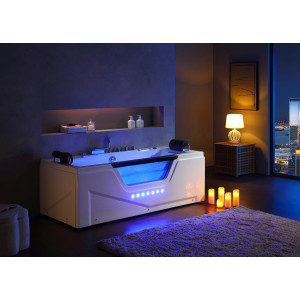Baignoire Balnéo rectangulaire Océanie 40 jets + massage des cervicales