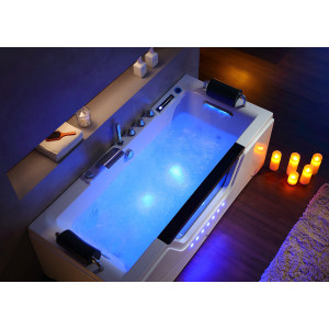Baignoire Balnéo rectangulaire Océanie 40 jets + massage des cervicales