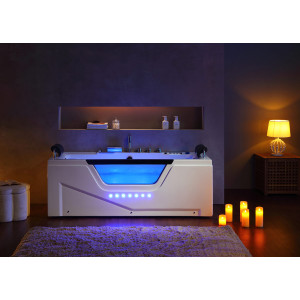 Baignoire Balnéo rectangulaire Océanie 40 jets avec hublot