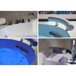 Baignoire luxueuse balneo d'angle Dubaï 47 jets