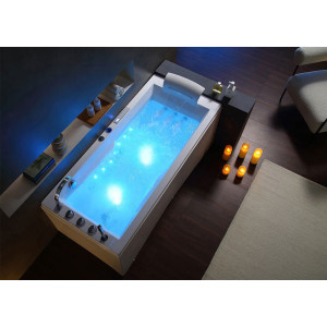 Vue dessus Baignoire balneo rectangulaire Mumbai-G 30 jets
