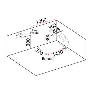Plan implantation balneo rectangulaire Mumbai-G 30 jets