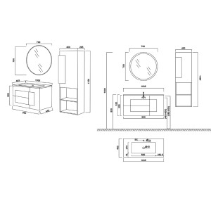 Dessin technique CASTELLO 1000 Scandinave et Blanc Dessin technique CASTELLO 1000 Scandinave et Blanc