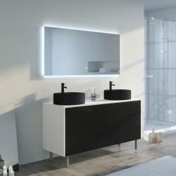 Dimensions Meubles salle de bain VENEZIA Blanc mat et Noir mat