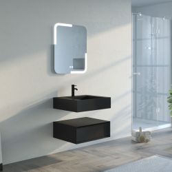 Meuble simple vasque salle de bain FLORENTINO 60cm Noir